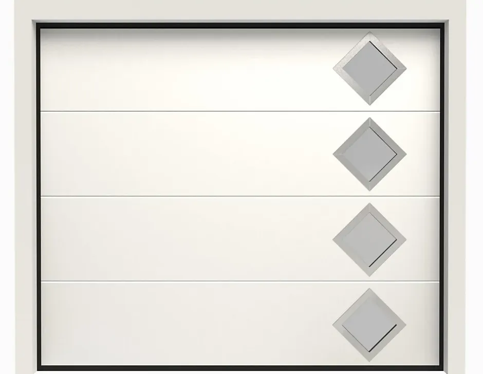 Porte de Garage Sectionnelle Motorisée 240x200 ANKARA - Blanc lisse-Rentside Outlet