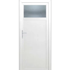 Porte de service 1/4 vitrée PVC 90 x h.200 cm poussant droit- Best