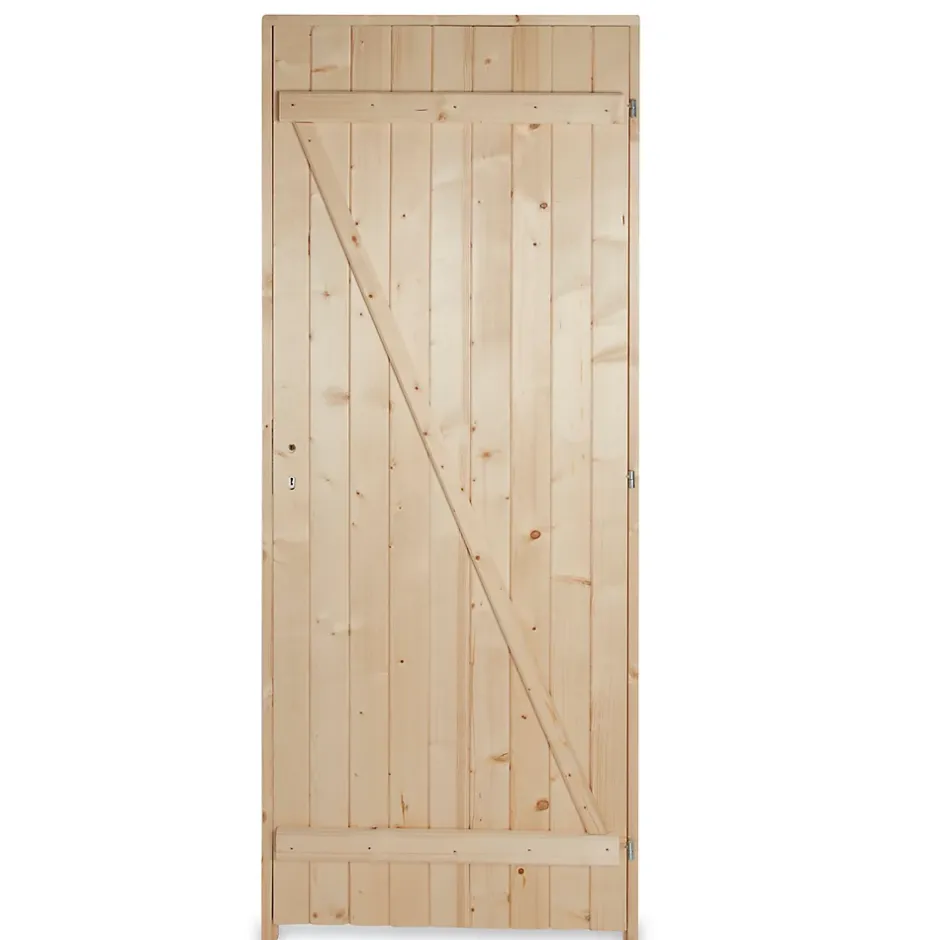 Porte de service bois 80 x h.200 cm poussant gauche- Outlet