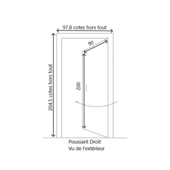 Gd Menuiseries Porte De Service Bois Pagos, H.200 X L.90 P, Droit