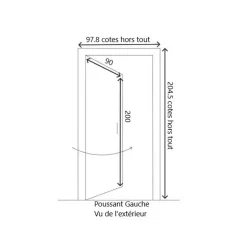 Gd Menuiseries Porte De Service Bois Pagos, H,200xl,90 P,gauche, Poigneeet Barillet (ref 01245f924) Côte Tableau