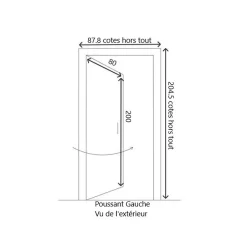 Porte De Service Bois Pleine Armagos, H,200xl,80 Côte Tableau P. Gauche-Gd Menuiseries Outlet