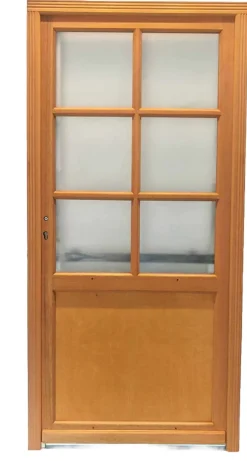 Gd Menuiseries Porte De Service Bois Vitrée Naxos, H.215xl.90 Côte Tableau P.droit