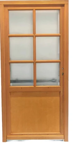 Porte De Service Bois Vitrée Naxos, H.215xl.90 Côte Tableau P. Gauche-Gd Menuiseries Discount