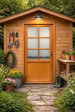 Porte De Service Bois Vitrée Naxos, H.215xl.90 Côte Tableau, P.gauche , Poignée, Barillet-Gd Menuiseries Hot