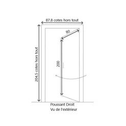 Gd Menuiseries Porte De Service Bois Vitrée Pixos, H,200xl,80 Côte Tableau P.droit