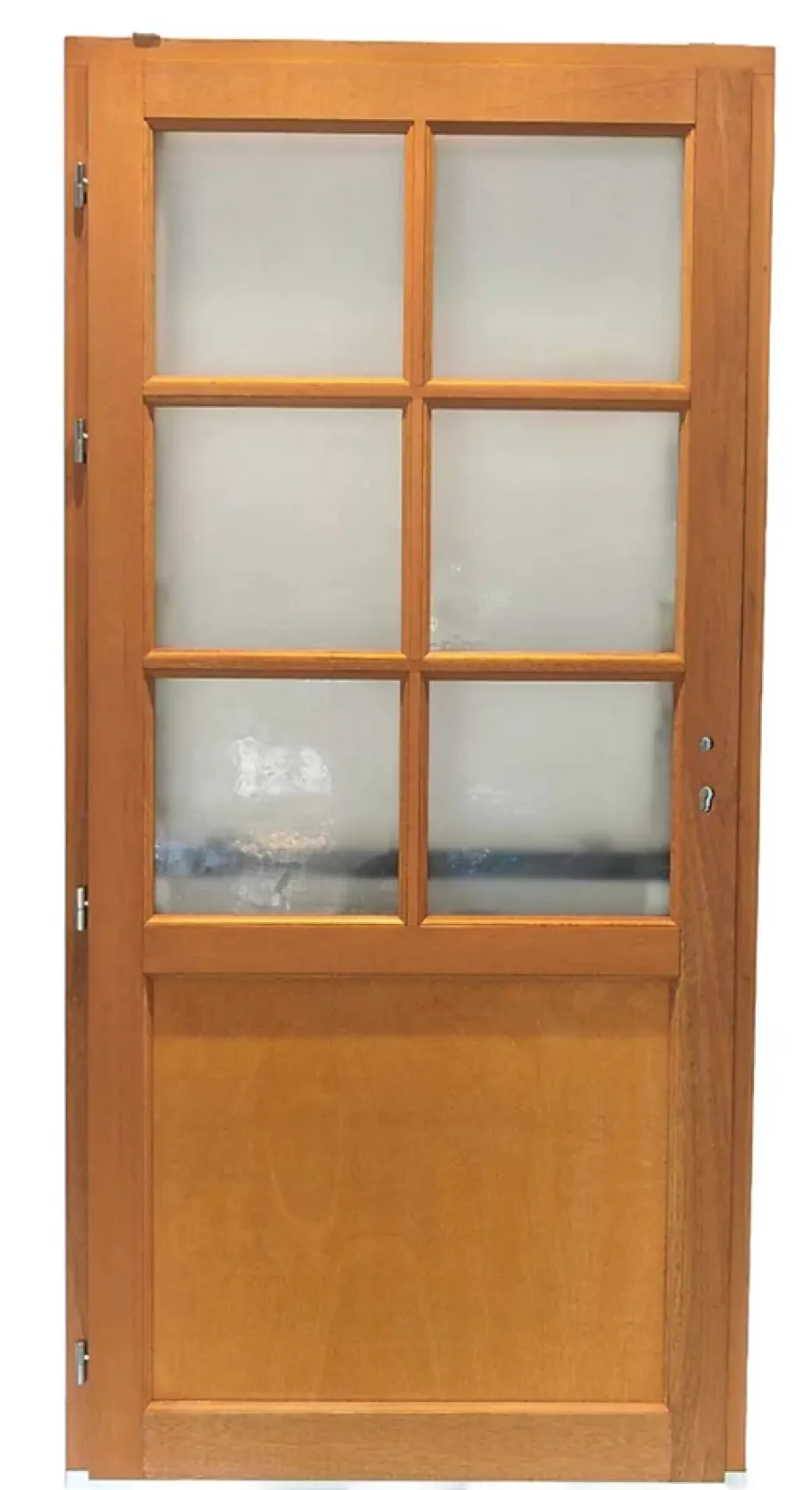 Gd Menuiseries Porte De Service Bois Vitrée Naxos, H,200xl,80 Côte Tableau, P.droit, Poignée, Barillet