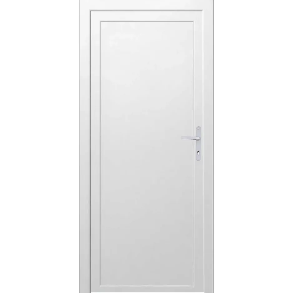 Porte de service pleine PVC 80 x h.205 cm poussant gauche