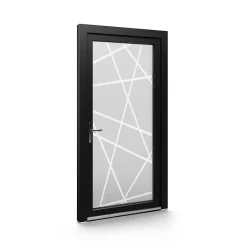 Porte de service PVC anthracite L 960mm x H 2180mm ouvant droit-Fral Fermetures Clearance