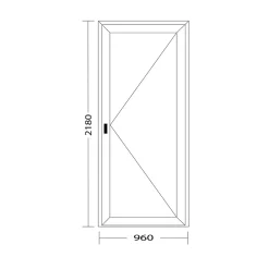 Porte de service PVC anthracite L 960mm x H 2180mm ouvant droit-Fral Fermetures Clearance