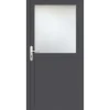 Porte de service PVC anthracite et blanc L 960mm x H 2150mm ouvant droit-Fral Fermetures Clearance