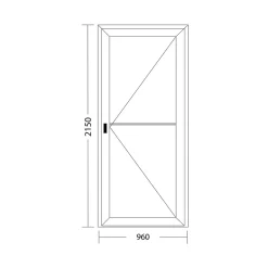 Fral Fermetures Porte de service PVC anthracite L 960mm x H 2150mm ouvant droit