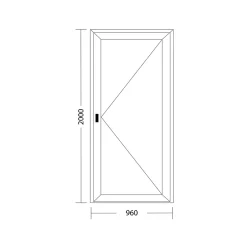 Fral Fermetures Porte de service PVC anthracite et blanc L 960mm x H 2000mm ouvant droit