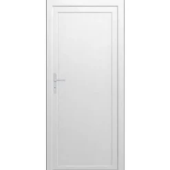 Fral Fermetures Porte de service PVC blanc L 960mm x H 2000mm ouvant droit