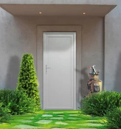 Fral Fermetures Porte de service PVC blanc L 960mm x H 2000mm ouvant droit