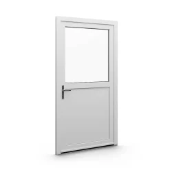 Porte de service PVC blanc L 960mm x H 2150mm ouvant droit-Fral Fermetures Clearance