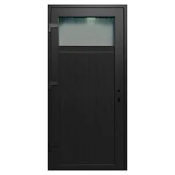 Porte de service pvc gris anthracite ext. et blanc int 90 x h.205 cm poussant droit- Outlet