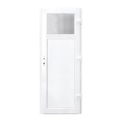 Porte de service pvc gris anthracite ext. et blanc int 80 x h.205 cm poussant gauche-