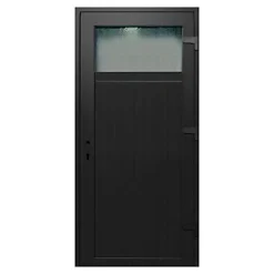 Porte de service pvc gris anthracite ext. et blanc int 90 x h.205 cm poussant gauche