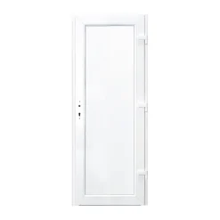 Porte de service pvc pleine gris anthracite ext. et blanc int. 80 x h.205 cm poussant gauche- Discount