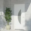 4ALU Porte d'entrée alu blanc Demi Lune H.215 x l.90 cm poussant gauche