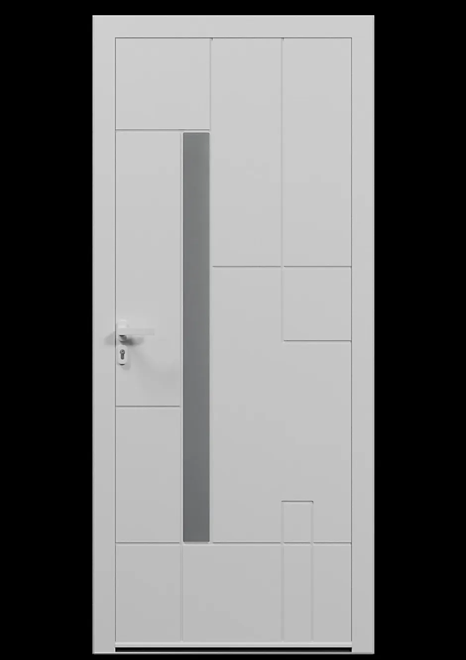 4ALU Porte d'entrée alu blanc Imani H.215 x l.90 cm poussant droit