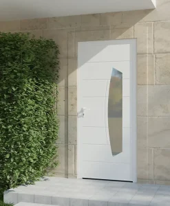 4ALU Porte d'entrée alu blanc Tegan H.215 x l.90 cm poussant droit