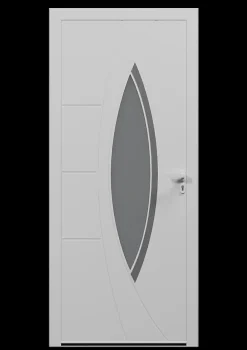 Porte d'entrée alu blanc Zaria H.215 x l.90 cm poussant gauche-4ALU Clearance