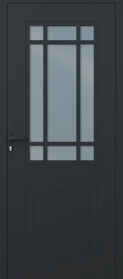 Porte d'entrée alu gris Betina H.215 x l.90 cm poussant droit-4ALU Online