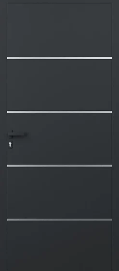 Porte d'entrée alu gris Cecina H.215 x l.90 cm poussant droit-4ALU Discount