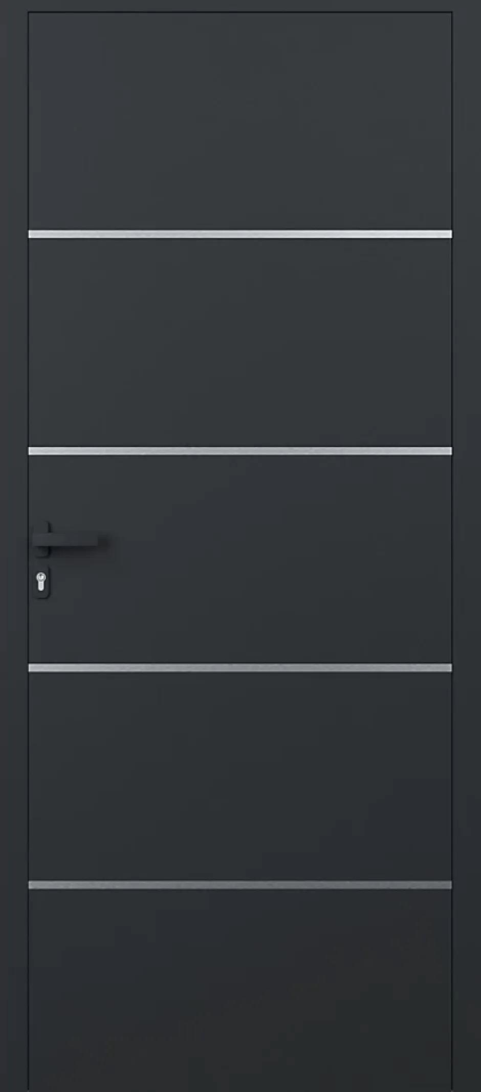 Porte d'entrée alu gris Cecina H.215 x l.90 cm poussant droit-4ALU Discount