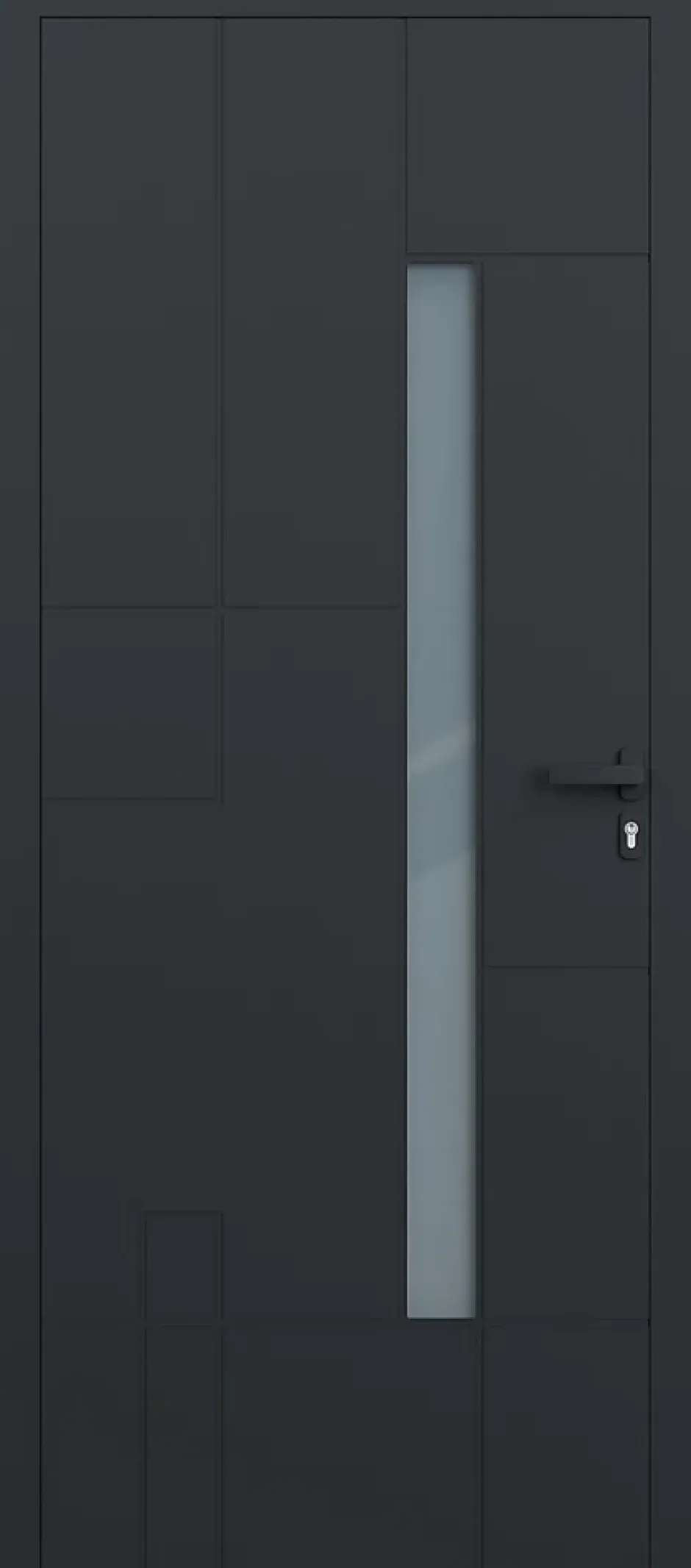 4ALU Porte d'entrée alu gris Imani H.215 x l.90 cm poussant gauche