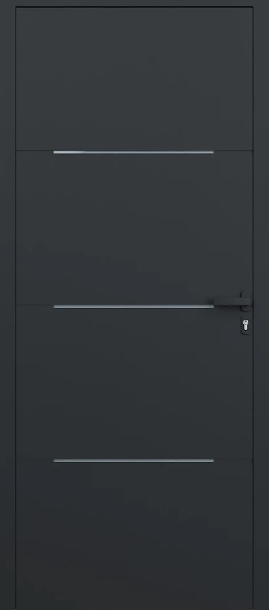 4ALU Porte d'entrée alu gris Leme H.215 x l.90 cm poussant gauche