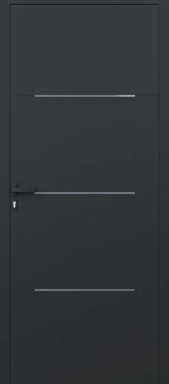 Porte d'entrée alu gris Leme H.215 x l.90 cm poussant droit-4ALU