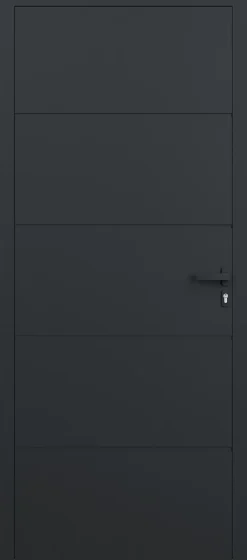 Porte d'entrée alu gris Madryn H.215 x l.90 cm poussant droit-4ALU Online