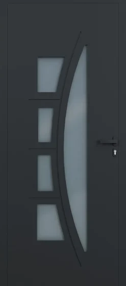 4ALU Porte d'entrée alu gris Rylie H.215 x l.90 cm poussant gauche