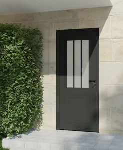 Porte d'entrée alu gris Sestri H.215 x l.90 cm poussant gauche-4ALU Hot