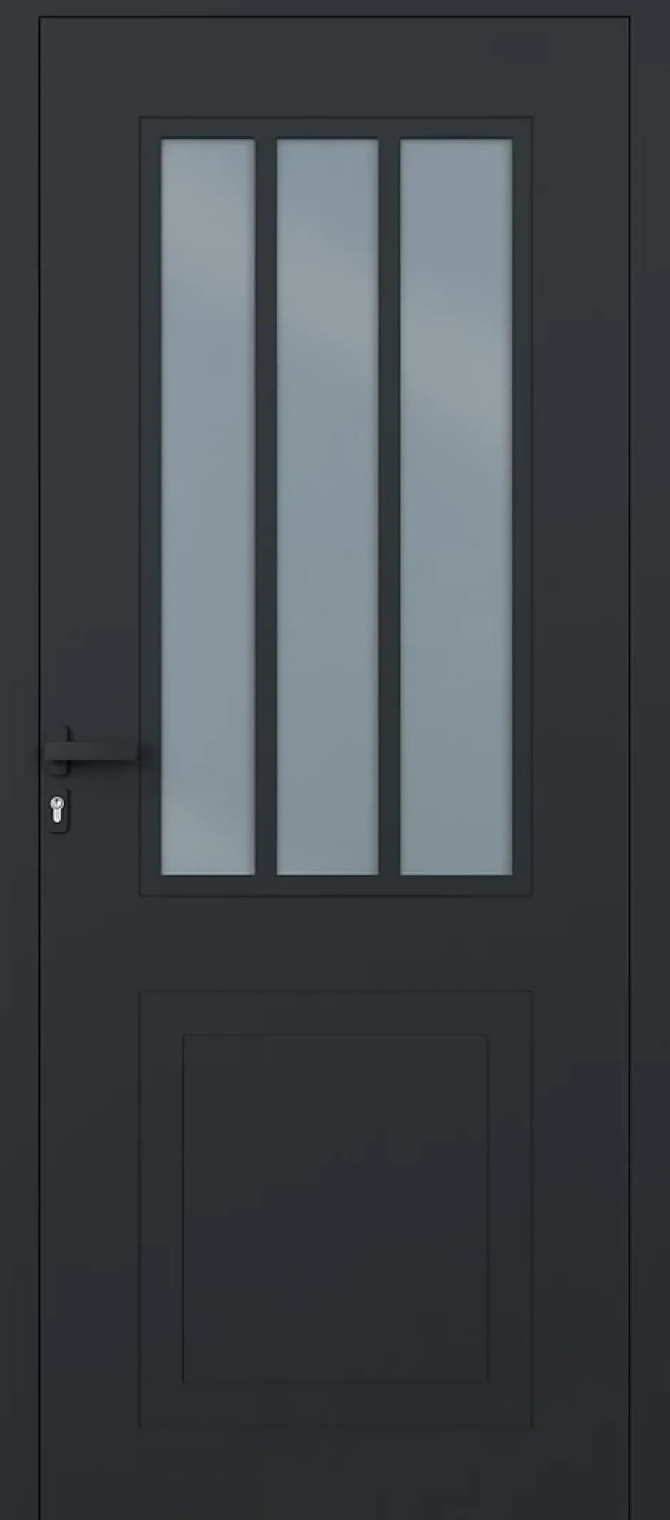 Porte d'entrée alu gris Sestri H.215 x l.90 cm poussant gauche-4ALU Hot