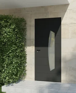 Porte d'entrée alu gris Tegan H.215 x l.90 cm poussant droit-4ALU Sale