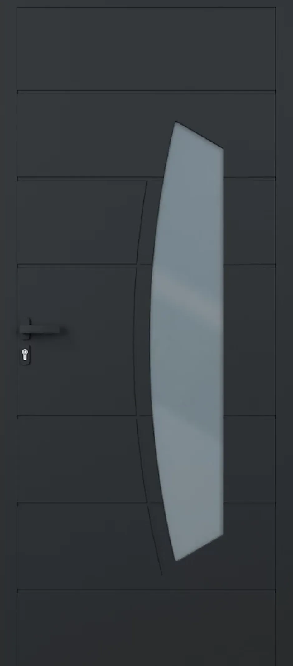 Porte d'entrée alu gris Tegan H.215 x l.90 cm poussant droit-4ALU Sale