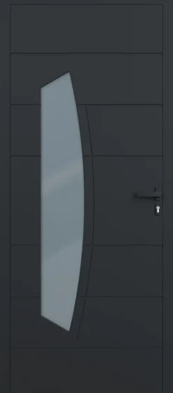 4ALU Porte d'entrée alu gris Tegan H.215 x l.90 cm poussant gauche