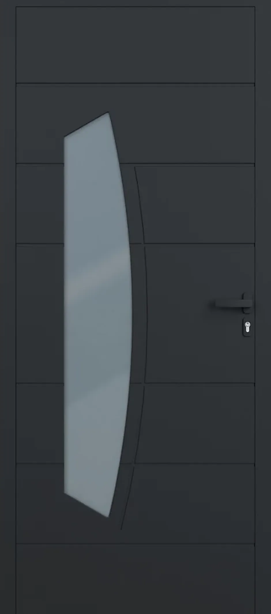 4ALU Porte d'entrée alu gris Tegan H.215 x l.90 cm poussant gauche