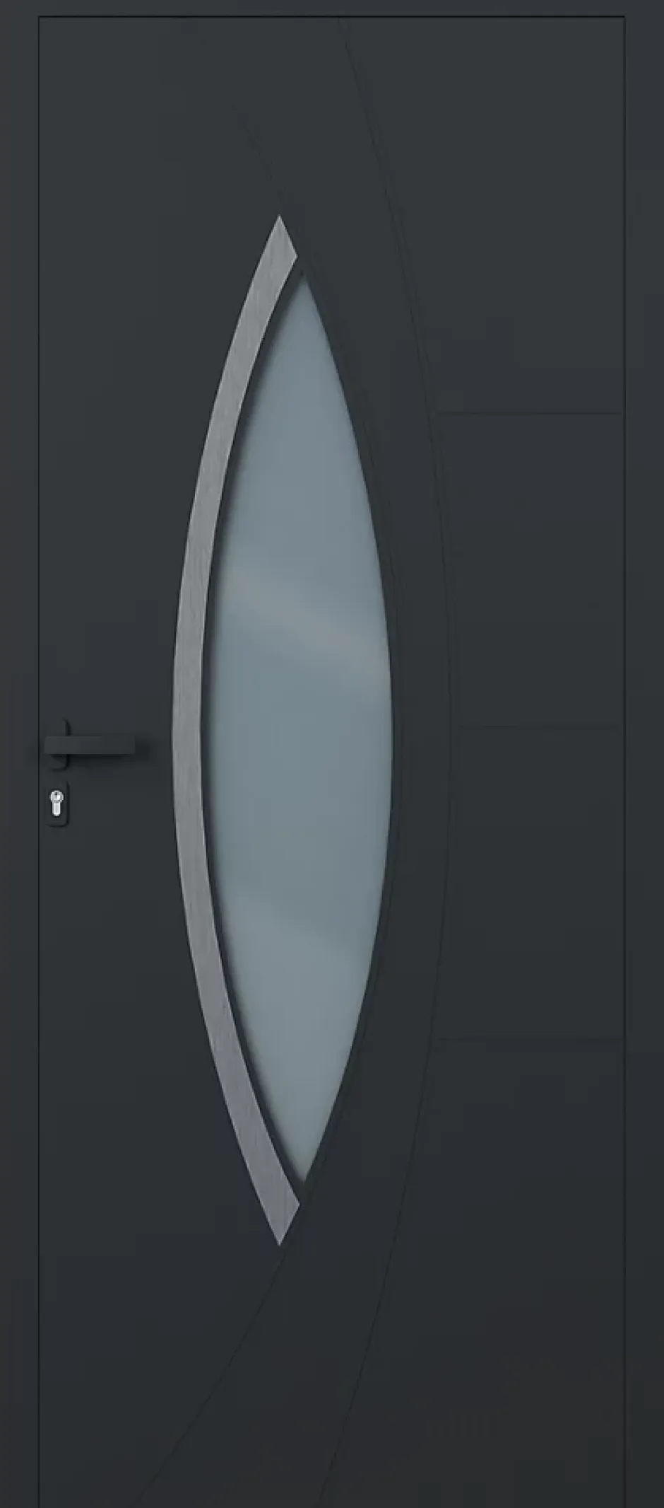 Porte d'entrée alu gris Zaria H.215 x l.90 cm poussant droit-4ALU Sale