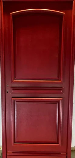 Porte D'entrée Bois Pleine Carene Rouge Ral 3004, H.215xl.90 Côte Tableau, P.droit-Gd Menuiseries Discount