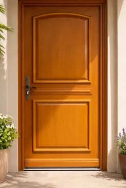 Gd Menuiseries Porte D'entrée Bois Pleine Garnier, H.215xl.80 Côte Tableau, P.droit