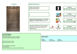 Porte D'entrée Bois Pleine Cassy Gris Ral 7039, H.215xl.90 Côte Tableau P. Gauche-Gd Menuiseries Outlet