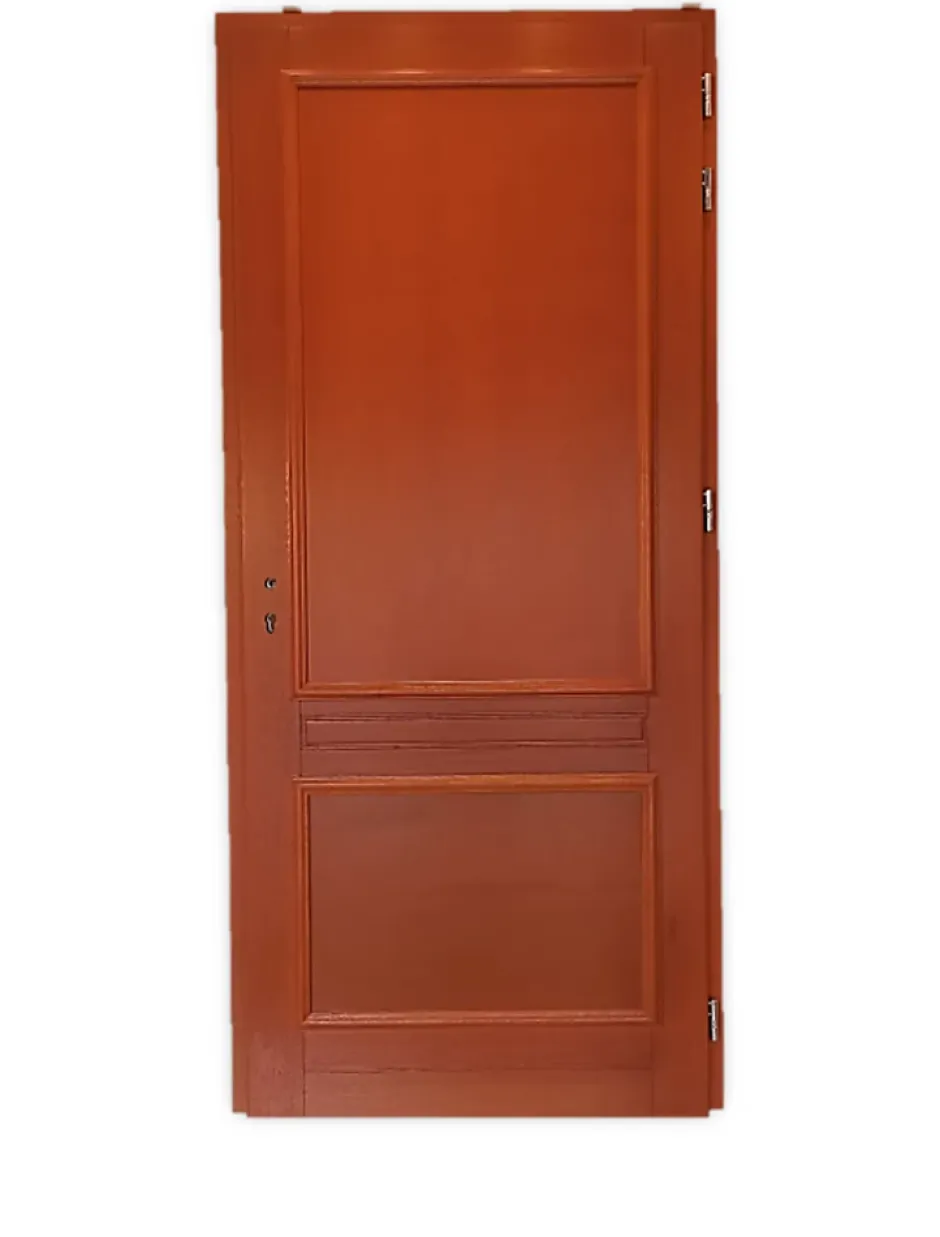 Gd Menuiseries Porte D'entrée Bois Pleine Safran, H.215xl.90 Côte Tableau P. Gauche