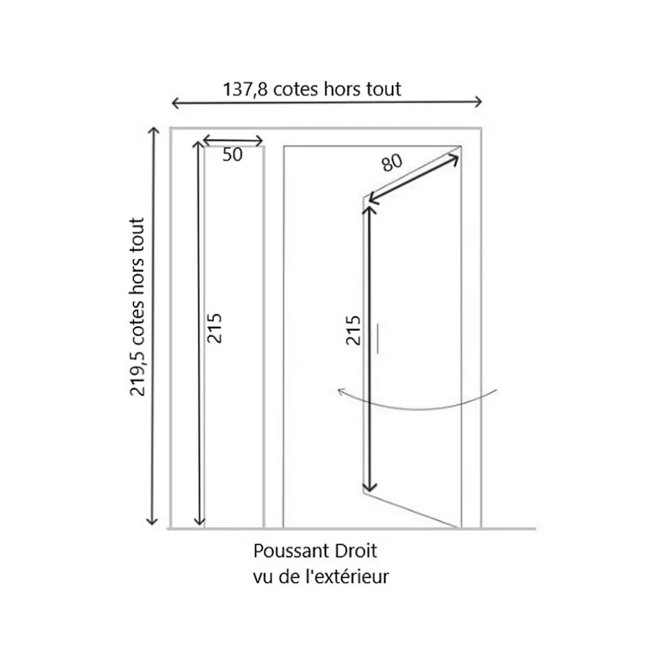 Porte D'entrée Bois Tiercée Vitrée Vauban H.215xl.130 Côte Tableau P.droit-Gd Menuiseries Best