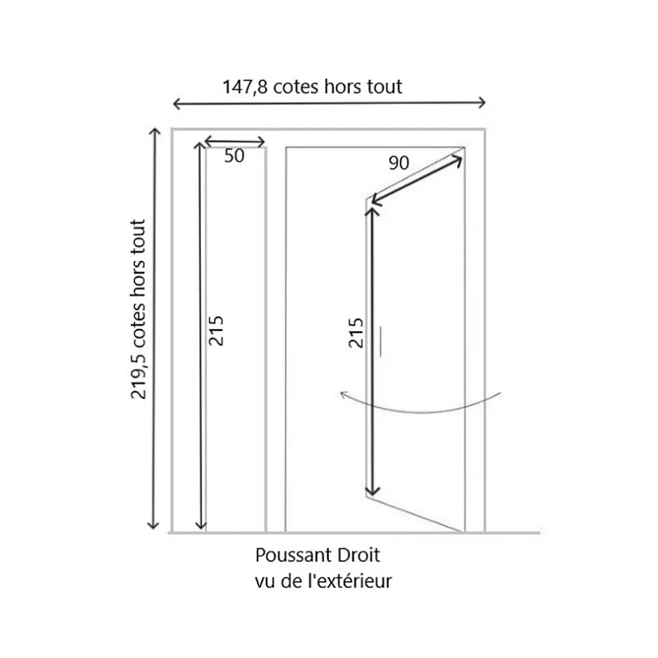 Porte D'entrée Bois Tiercée Vauban H215 X L140 Côte Tableau P.droit Poignée, Barillet-Gd Menuiseries Online