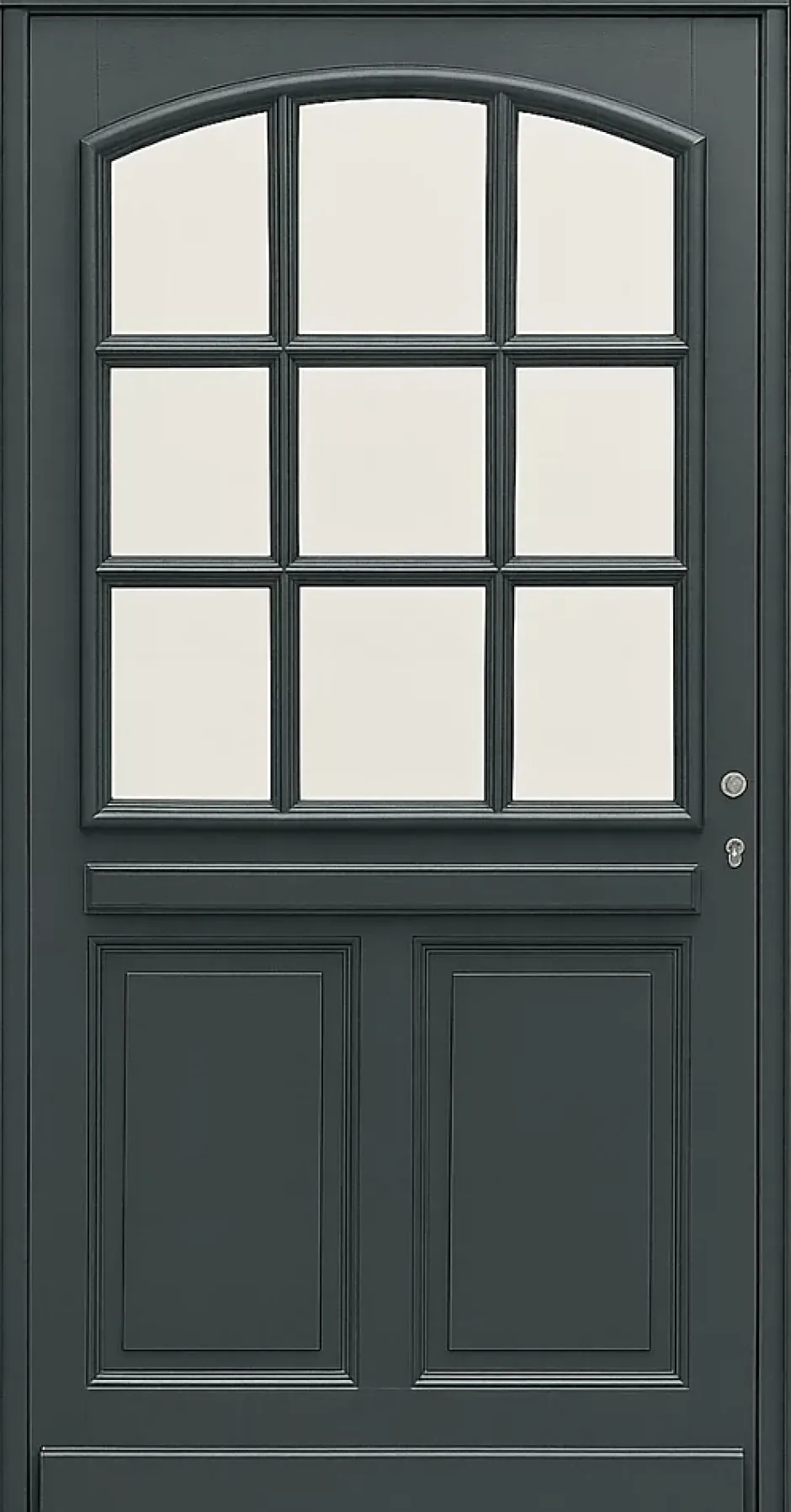 Gd Menuiseries Porte D'entrée Bois Vitrée Alexa Gris Ral7016, H.215xl.90 Côte Tableau P.gauche